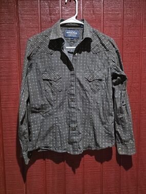 Rough Stock Olive Green Men's Western Button-Down Shirt